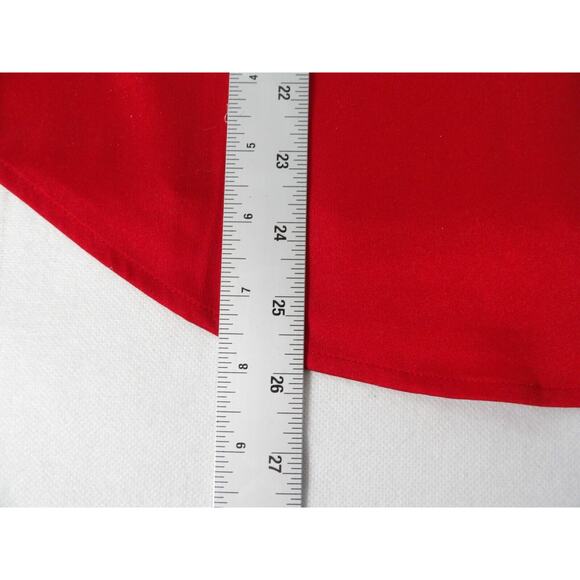 Chicos 0 Sz 4 Satin Blouse Red Solid Smocked Cuff Blouse Wild Poppy Button Up - Picture 12 of 14